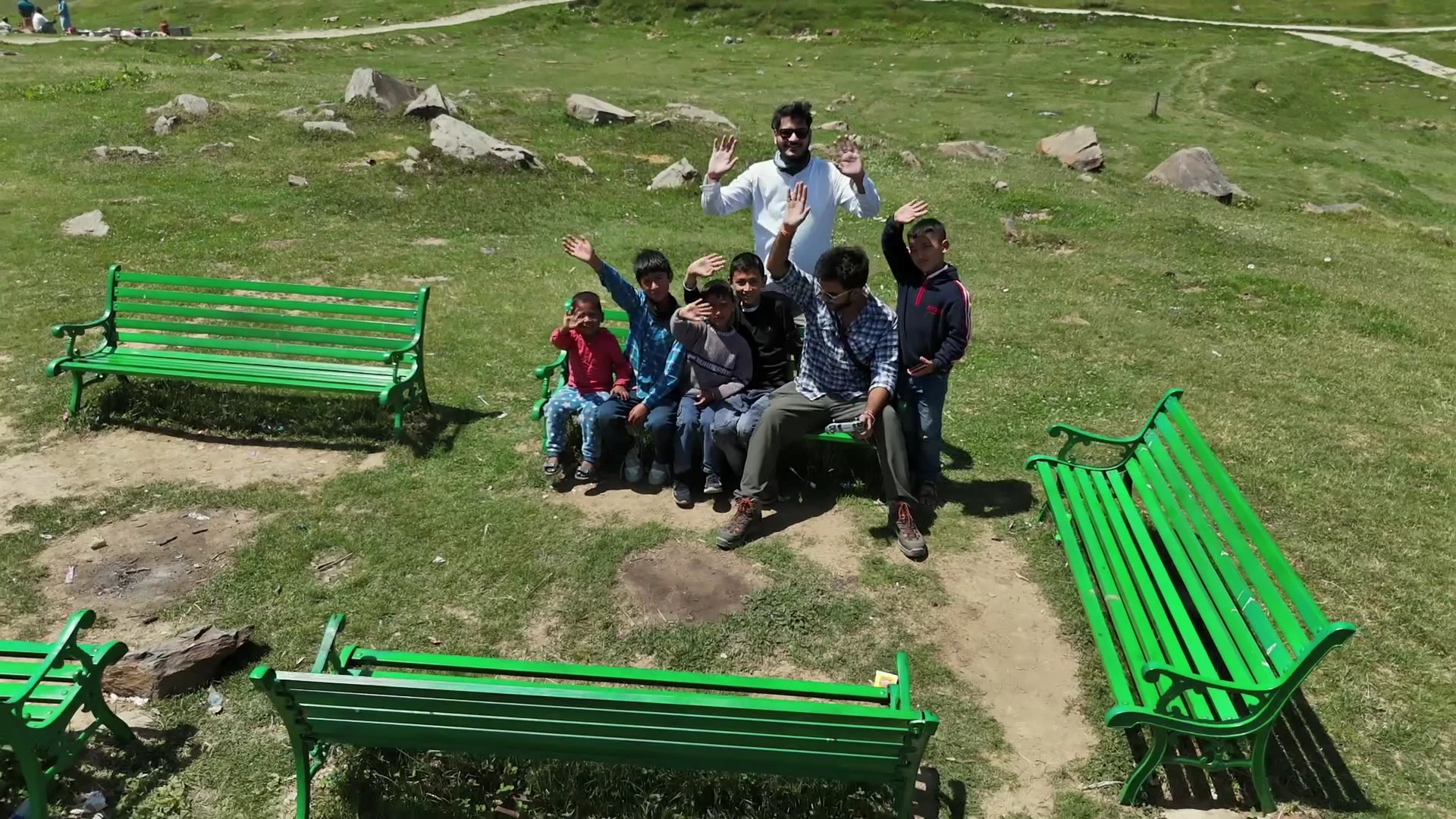 Divyansh Parashar with Himalayan children at Prashar Lake